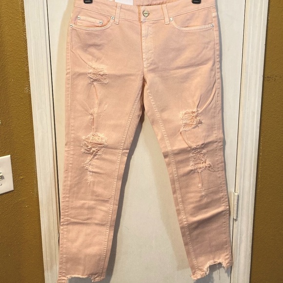 Dondup women's size 32 light rose pink rip distressed MONROE jeans